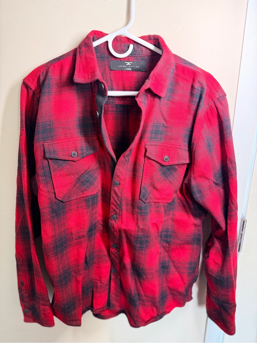 Jordan Craig JC Legacy Edition Red Black Plaid Flannel Shirt Men’s Large